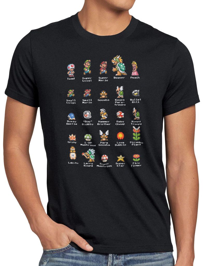 A.N.T. Mario Stars Herren T-Shirt snes gamer Produktbild 