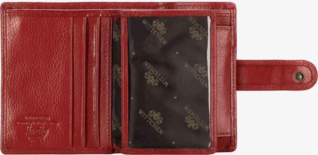 Wittchen Porte-monnaie en cuir pour homme rouge poussière à pression