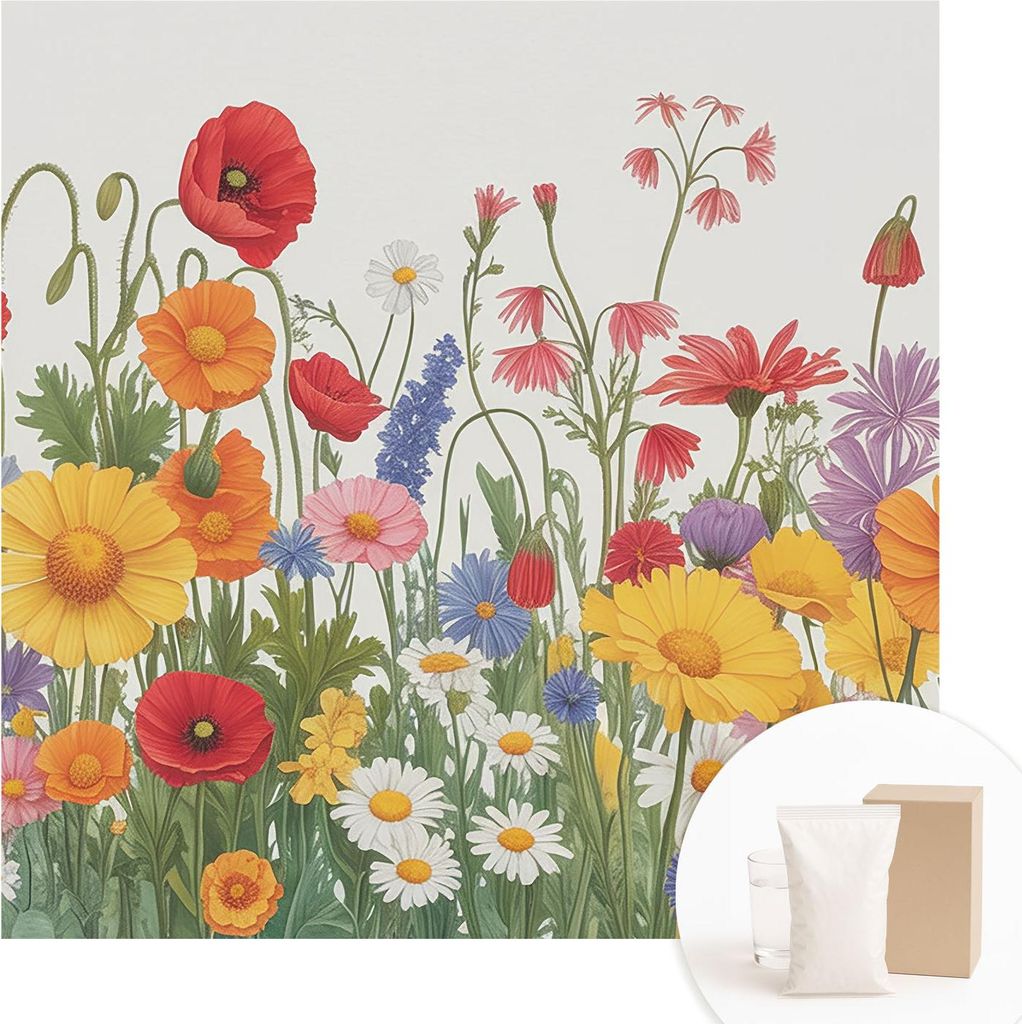 Fototapete - Wandbilder für Wohnzimmer - 250x250 cm - Dekorative Wandfolie - Modernes Design für Wanddekoration - Tapeten für Innenräume - Blum...