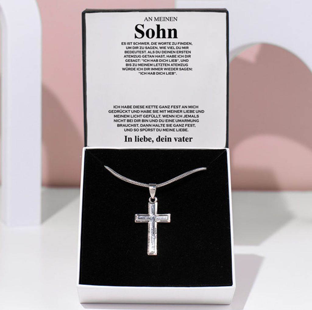 Halskette mit Kreuz-Anhänger für Herren - An meinen Sohn - Produktbild 