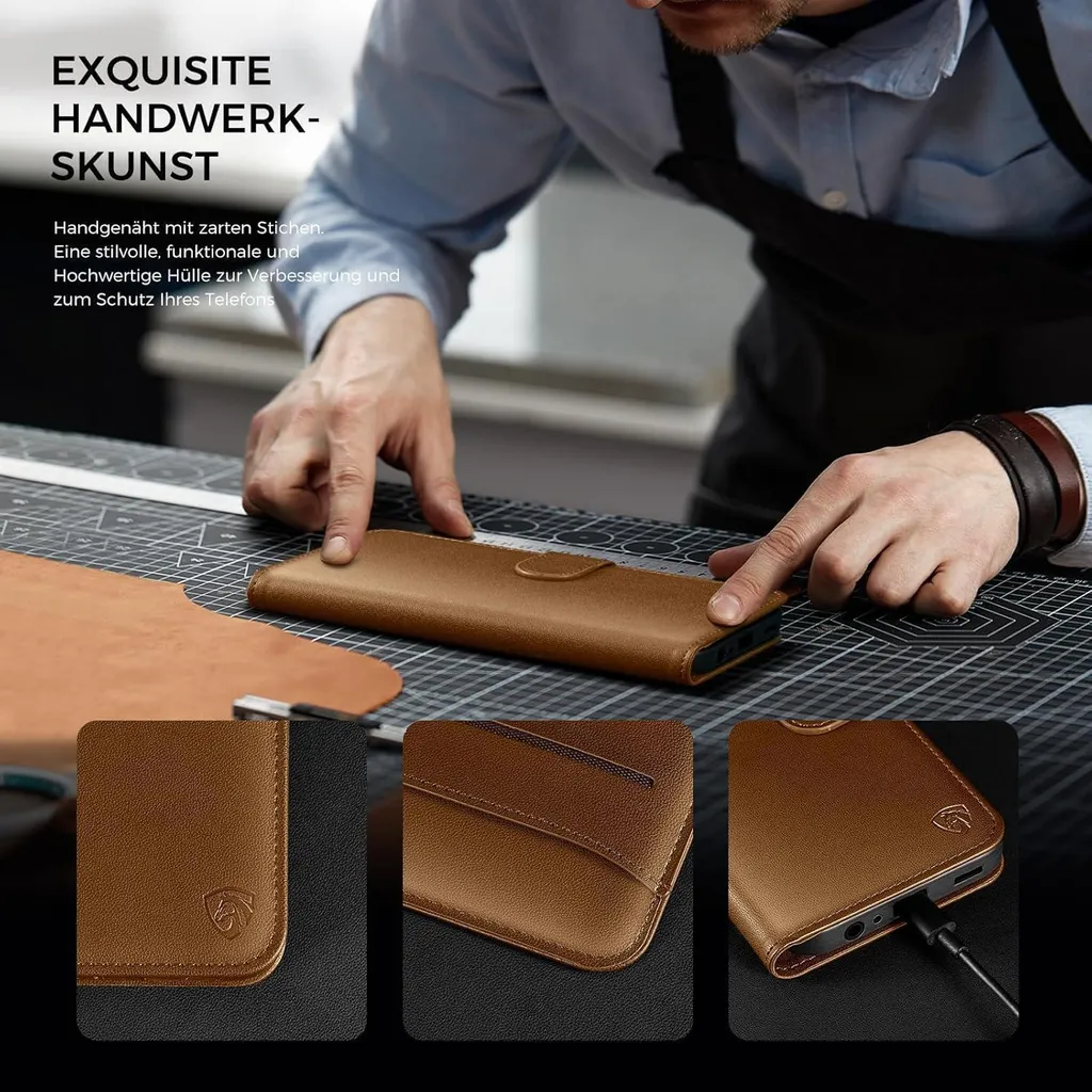 Cover iPhone 15 EASDNB Flip Case: Pelle, RFID e Supporto Integrato - 2