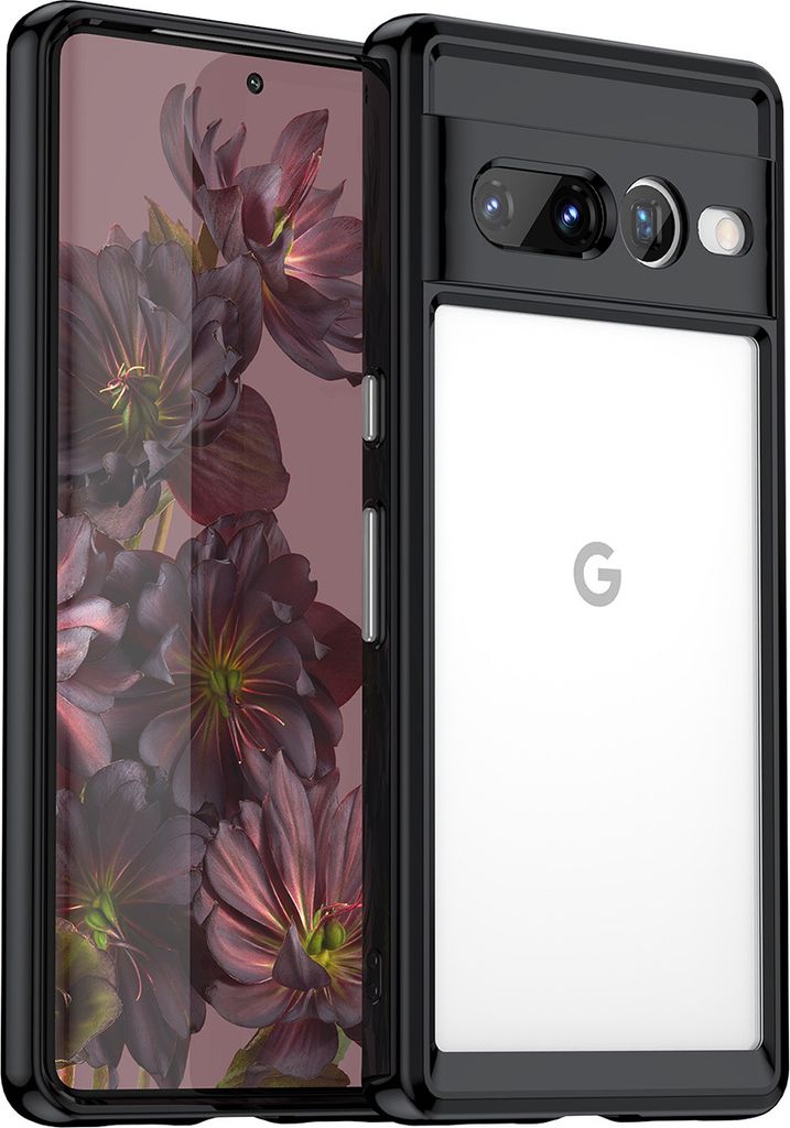 Google Pixel 7 Pro Hülle, Klar Rückseite Stoßfeste TPU Silikon Bumper Schutzhülle für Google Pixel 7 Pro Schwarz