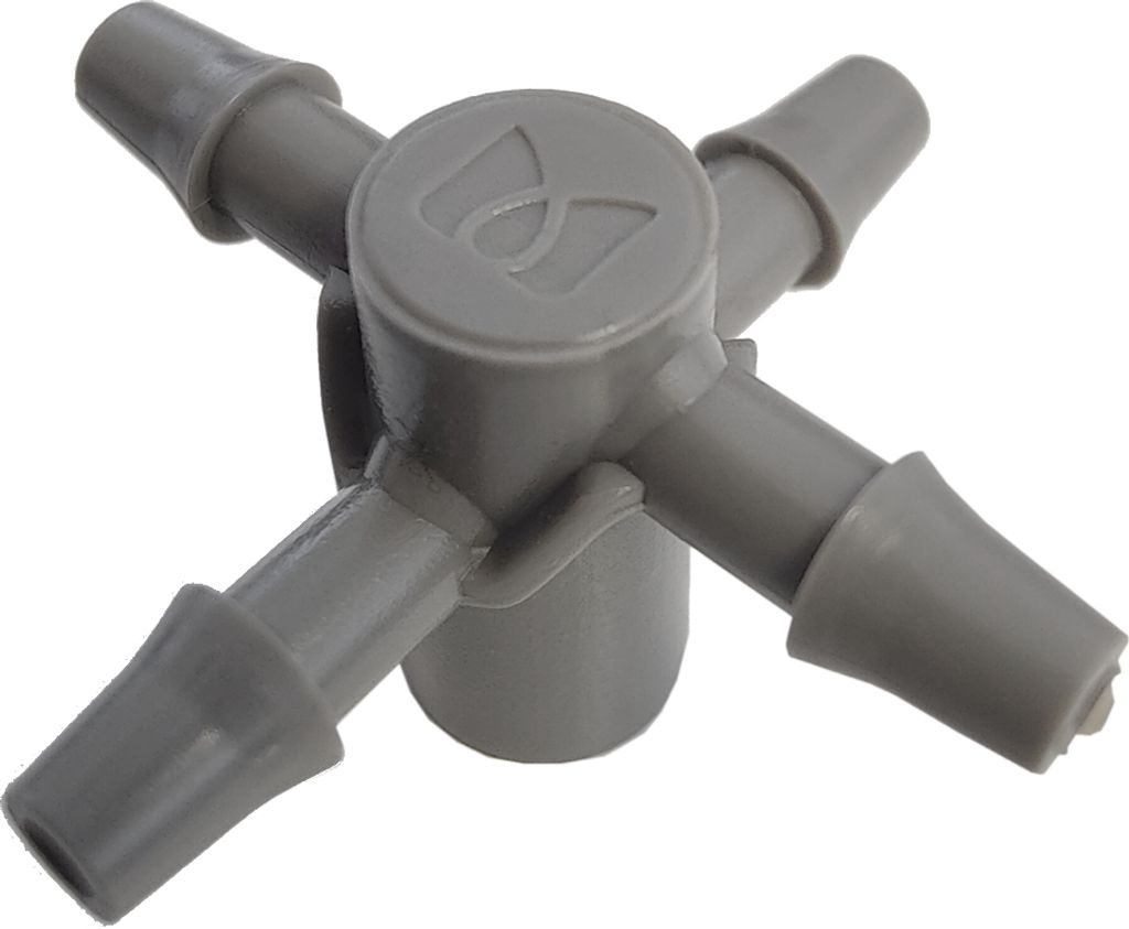 4 Ausgänge T-Stück für Pfeiltropfer Garten Emitter Eingang 5mm Schlauchtülle 3x5mm Bradas