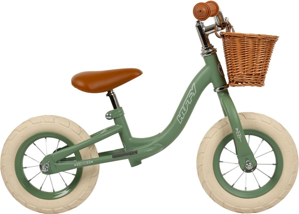 Bicicletta da fondo Huffy verde da 10" vintage con cestino Immagine del prodotto 