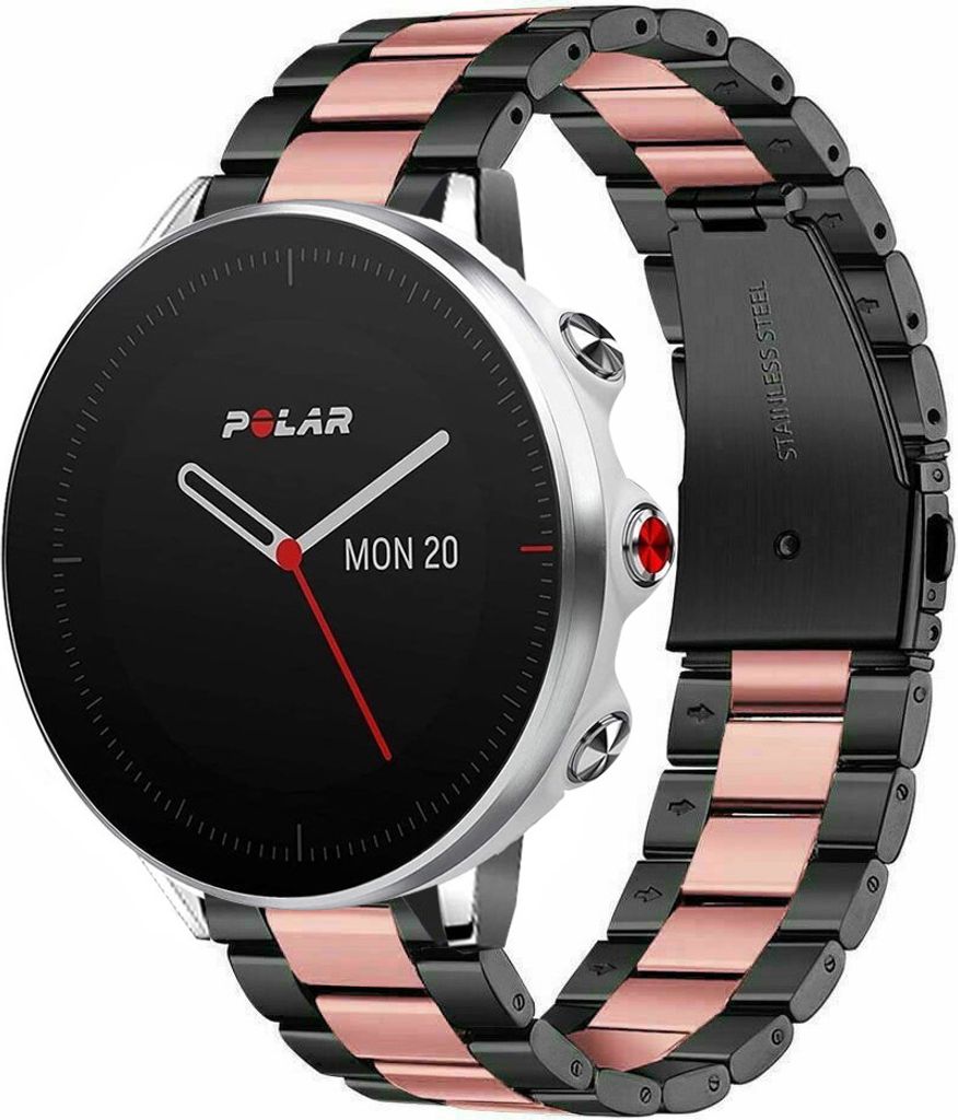 Strap-it Stahlarmband - Kompatibel mit Polar Grit X Armband Ersatzarmband Edelstahl Armband mit faltschließe Sportuhr zubehör für smartwatch 22m...
