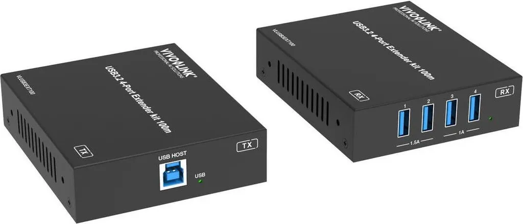 Rallonge USB sur RJ45 100m - Extendeur Actif 4 Ports USB 3.2 5Gbps