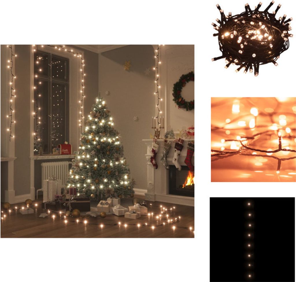 vidaXL Lichterkette mit 2000 LEDs Indoor & Outdoor 200m IP44 Warmweiß - Weihnachtsbeleuchtung