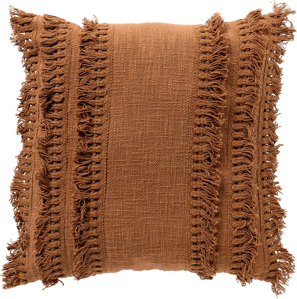 Dutch Decor Dekokissen Fara 45x45 cm Braun Unifarben