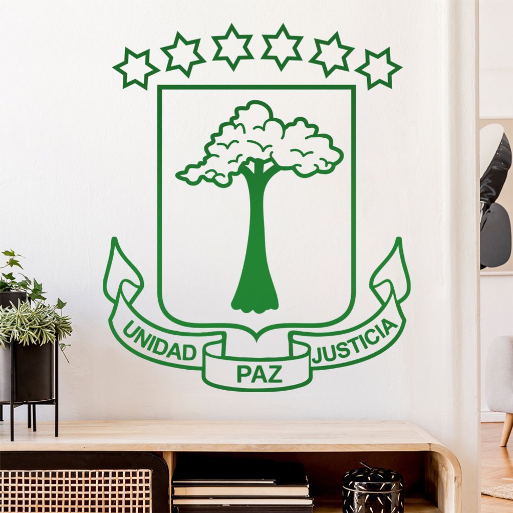 Äquatorialguinea Wandtattoo Wandaufkleber Wall Sticker - Dekoration, Küche, Wohnzimmer, Schlafzimmer, Badezimmer