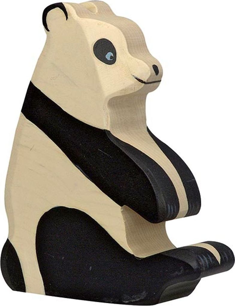 HOLZTIGER Pandabär aus Holz - sitzend