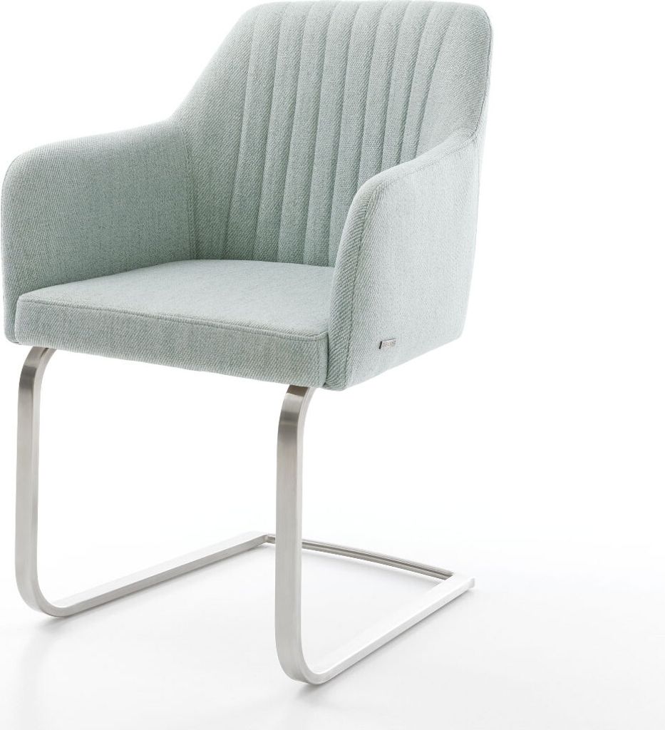 DELIFE Schwingstuhl Greg-Flex Stripes Mint Freischwinger flach Edelstahl
