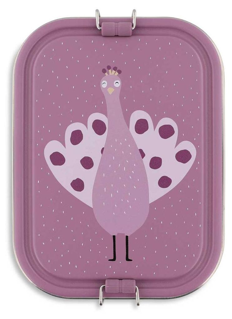 Trixie Brotdose groß - Lunchbox Mrs. Peacock Edelstahl für Kinder