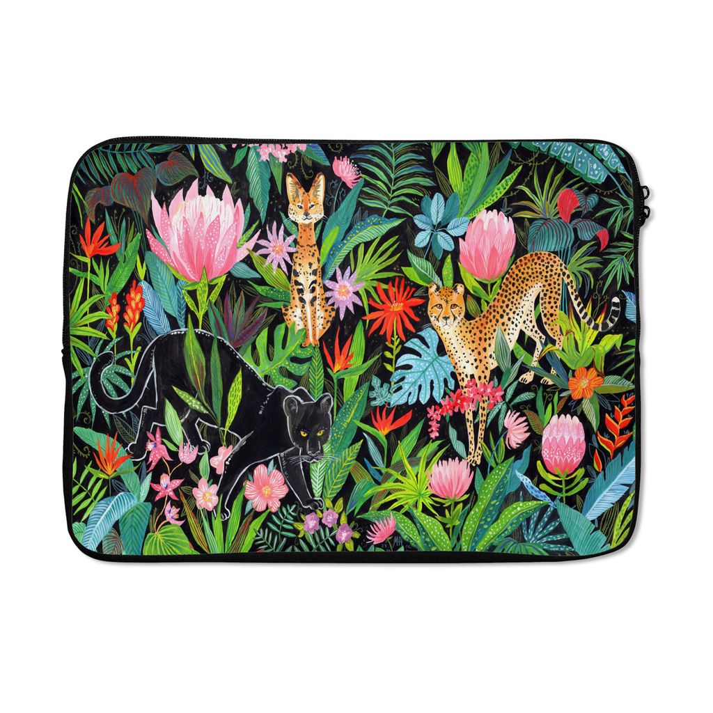 MuchoWow Laptop Hülle 14 ZollDschungel - Pflanzen - Tiere Laptoptasche - Laptoptasche - Stoßsicher - Schutzhaube