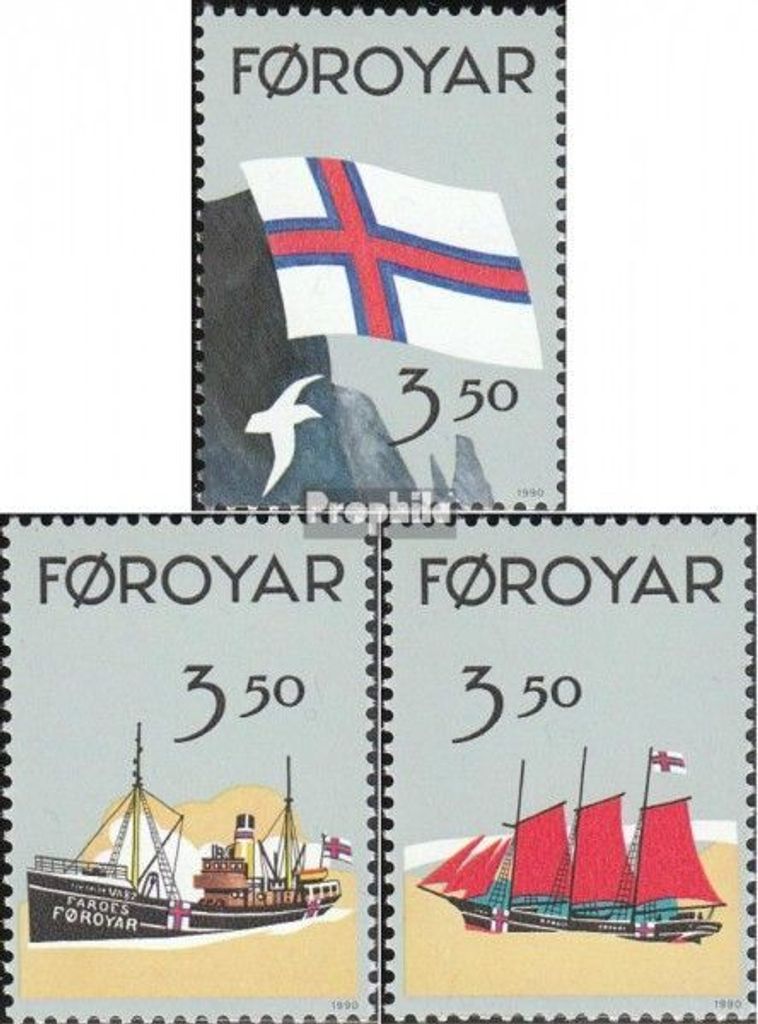 Briefmarken Dänemark - Färöer 1990 Mi 200-202 (kompl.Ausg.) gestempelt 50 J. Flagge d. Färöer