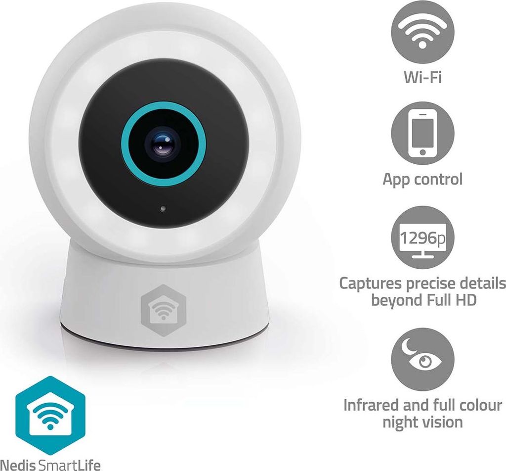 Nedis SmartLife buitencamera - Spotlamp - 3MP Full HD 1296p Productafbeelding 