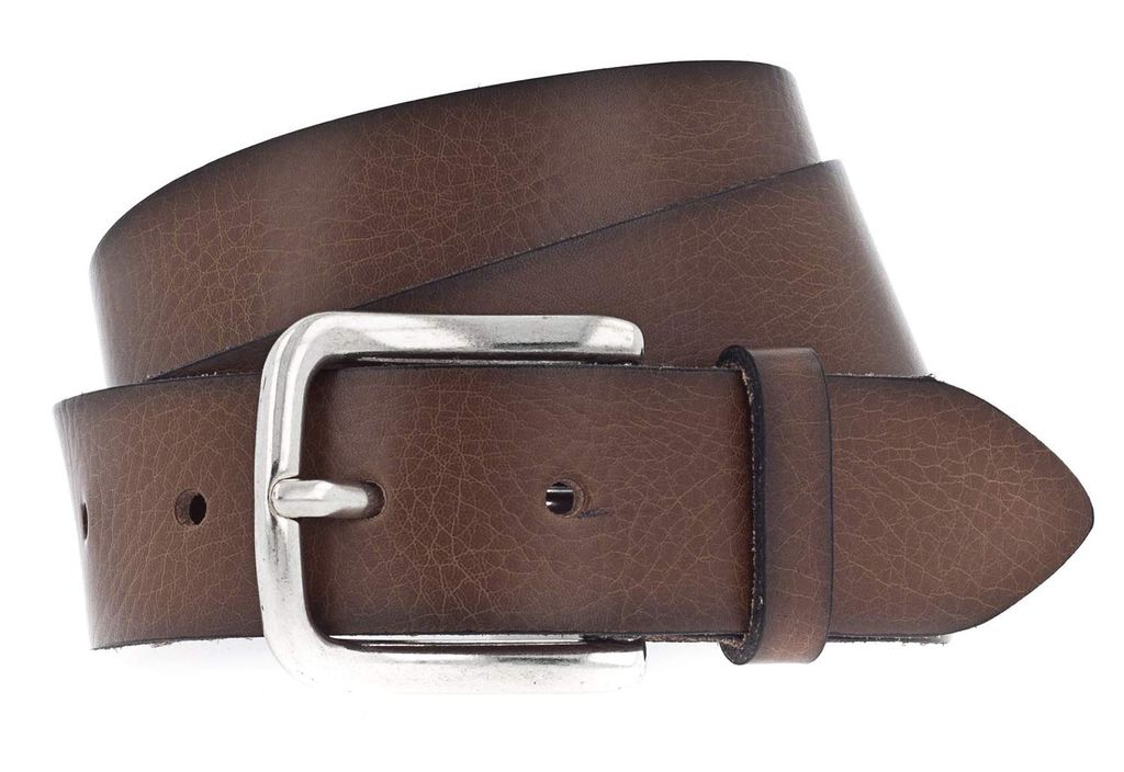 Vanzetti Damen Gürtel - Ledergürtel, Metall Schnalle Braun 95 cm