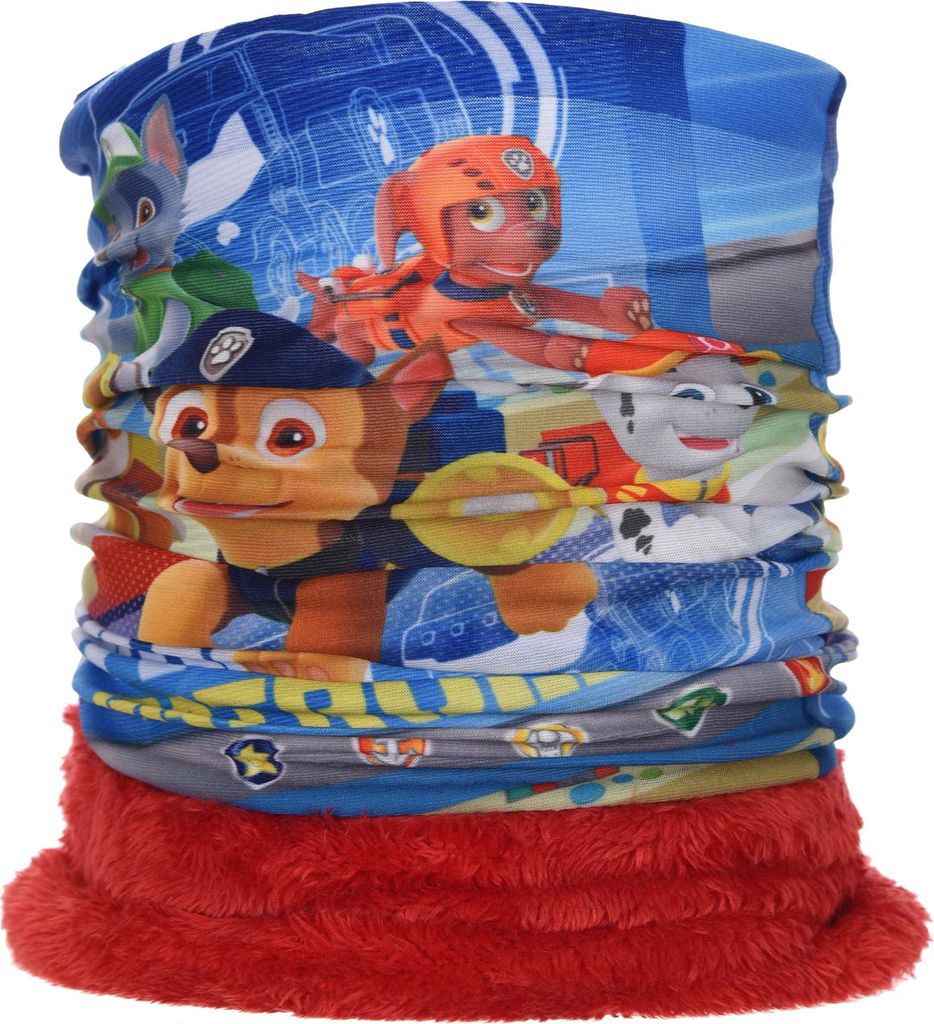 Paw Patrol Kinder Schlauchschal Jungen Loop Schal Multifunktionstuch Winter Fleece , Farbe:Rot