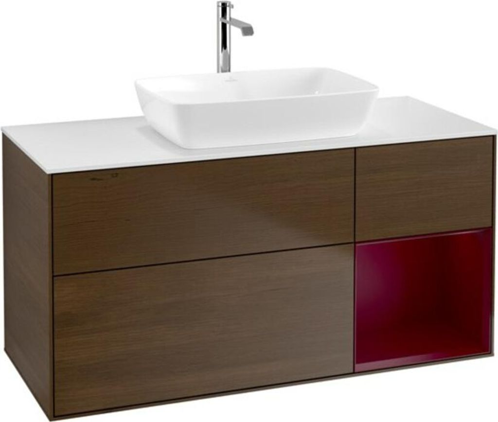 V&B Waschtischunterschrank Wandbeleuchtung Finion 120cm, Pl wh. m, Reg Peo m Lac, wal ven