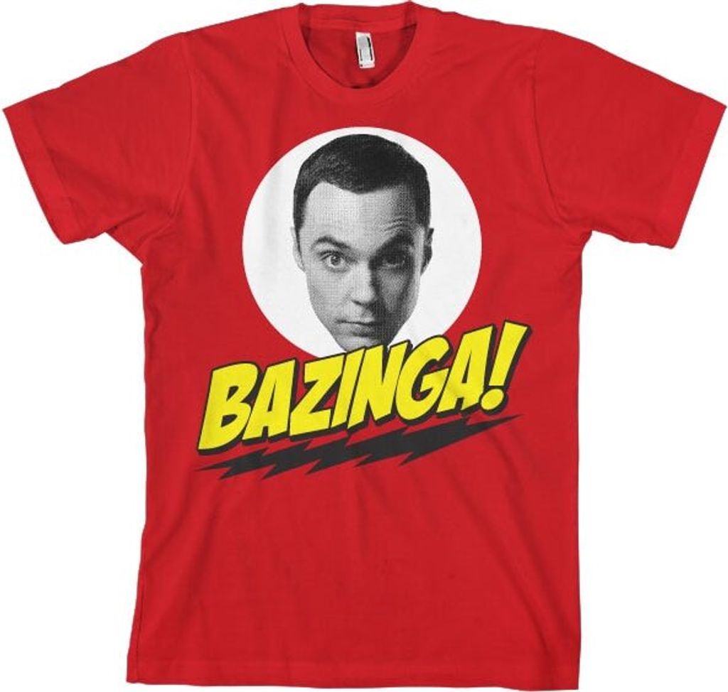 Bazinga Sheldons Head T-Shirt - Medium - Red