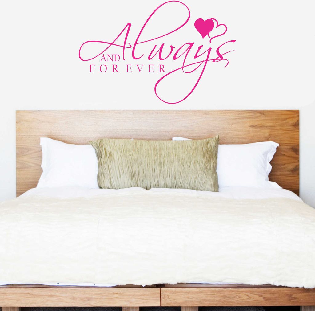 Wandtattoo - Wandaufkleber - Wandtattoo "Always and Forever" - 90cm x 58cm pink - Dekoration Küche Wohnzimmer Wand