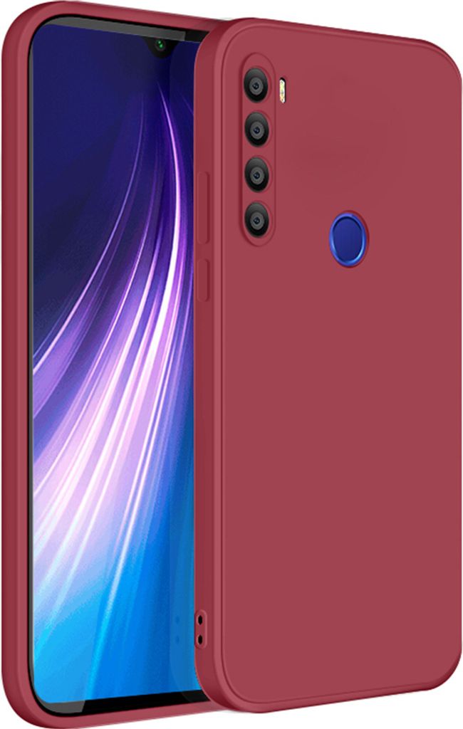 Redmi Note 8 Hülle, LaimTop Slim Liquid Silikon Gel Gummi Schutzhülle für Xiaomi Redmi Note 8 Rot