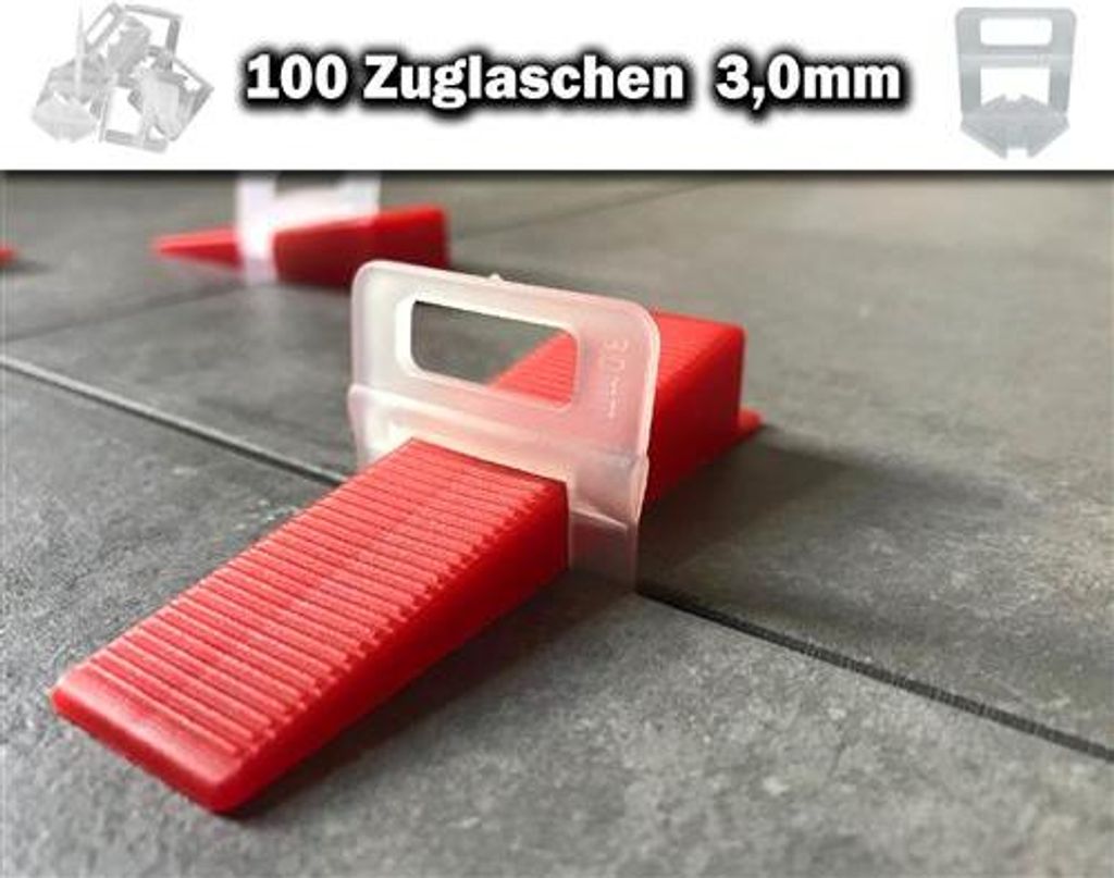 100 linguette di trazione 3,0 mm - Sistema di livellamento Immagine del prodotto 