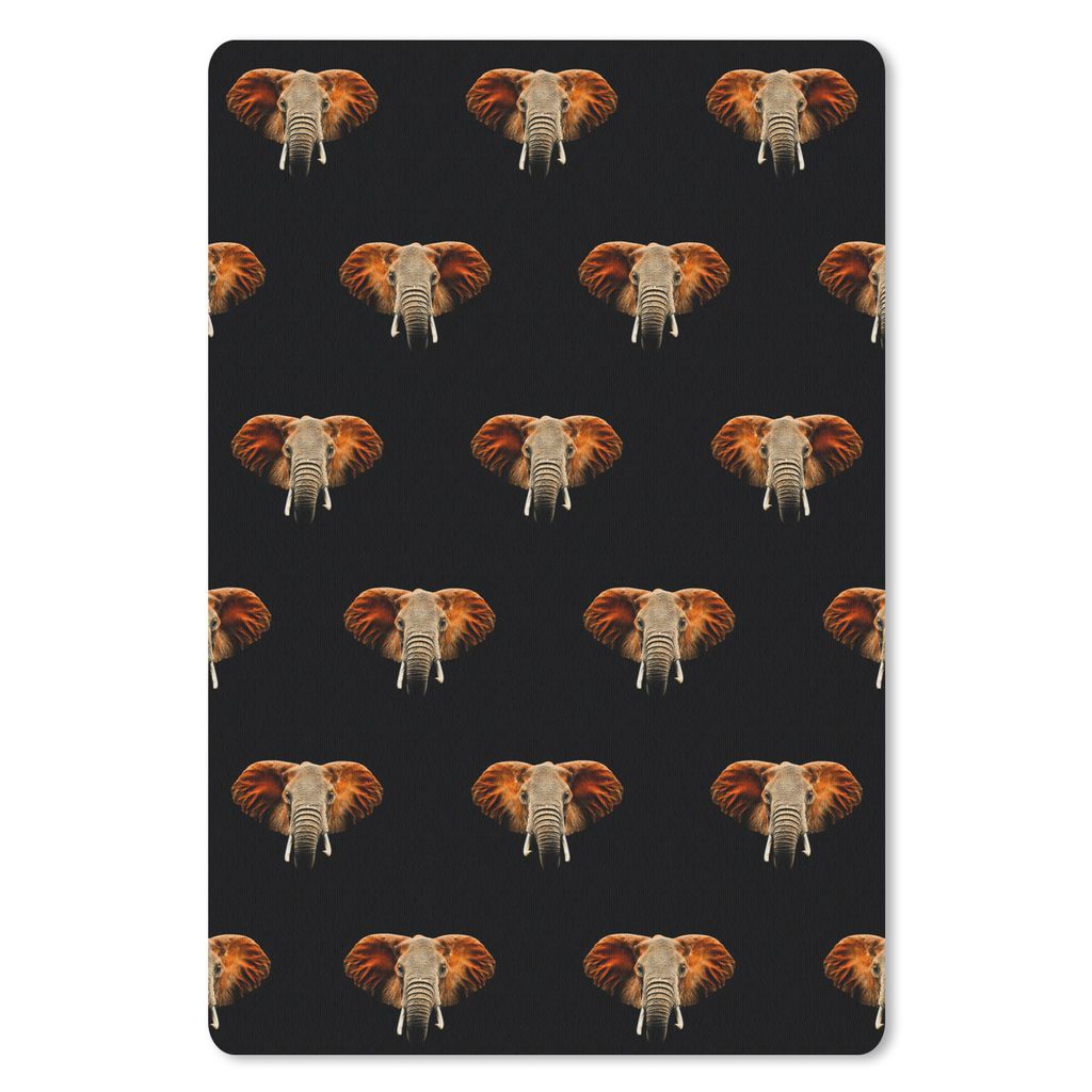 MuchoWow Mauspad Mousepad Elefant - Muster - Orange 18x27 cm - Mousepads - Maus Mat - Pad - Mausunterlage