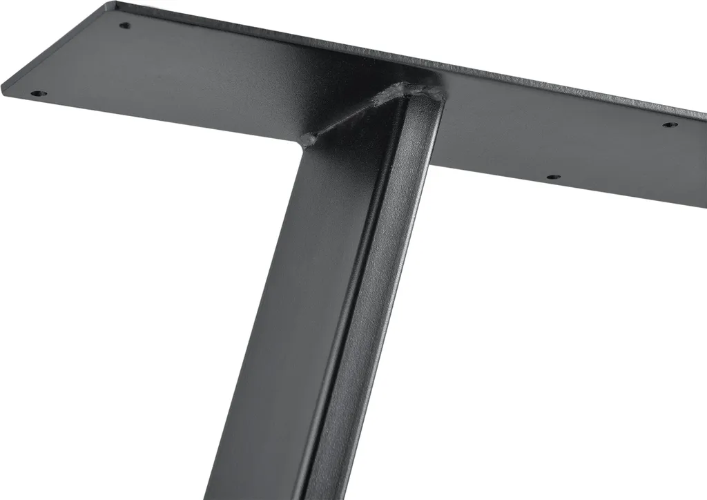 Pied de table rectangulaire en acier noir 72cm pour table à manger 2x