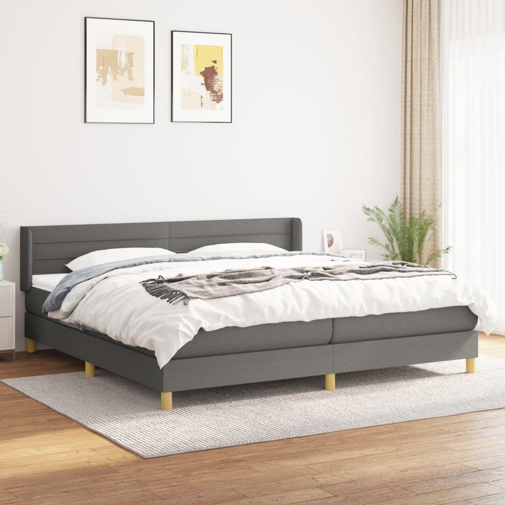 Maison Exclusive - Boxspringbett mit Matratze Dunkelgrau 200x200 cm Stoff