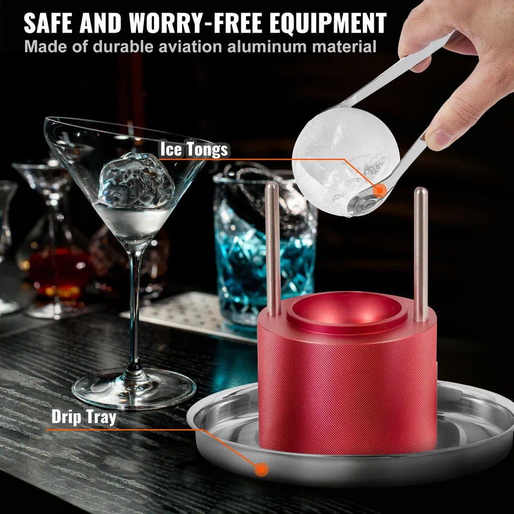 Kit Creazione Sfere Ghiaccio 60mm SucceBuy | Lega Alluminio Rossa - 5