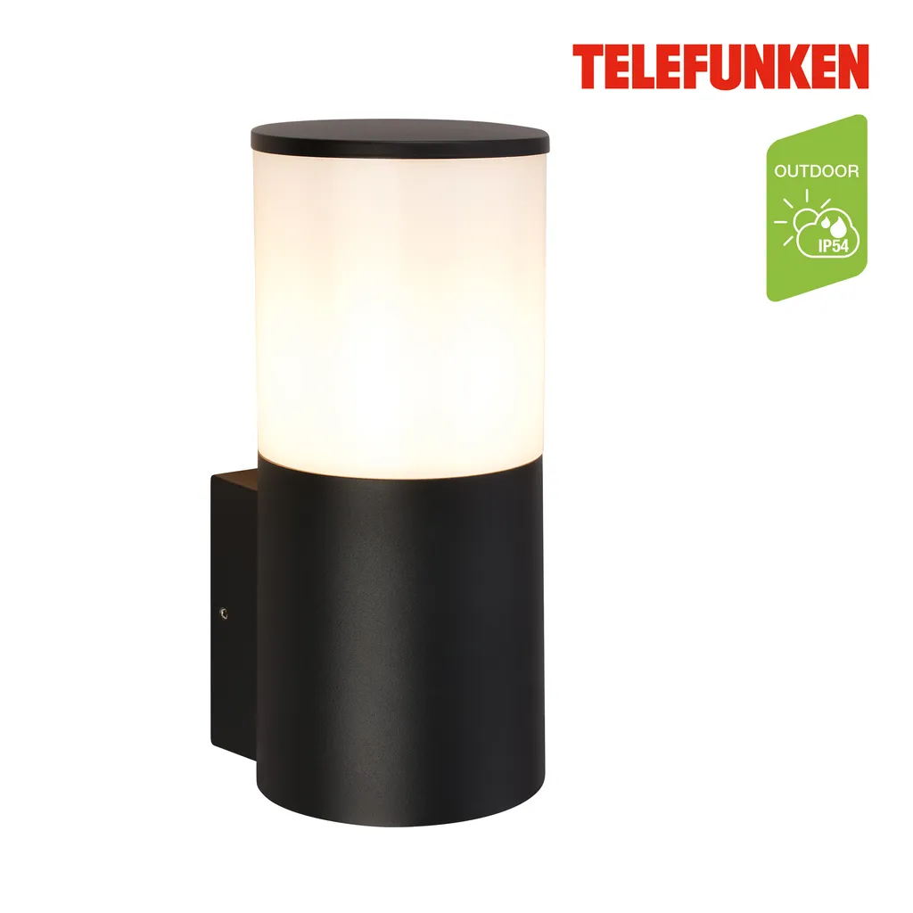 Lampada da parete Telefunken LED, protezione dagli spruzzi d'acqua e dalla polvere, On/Off
