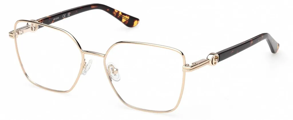 Lunettes Guess GU50313 GOLD 55mm monture rectangulaire en métal or