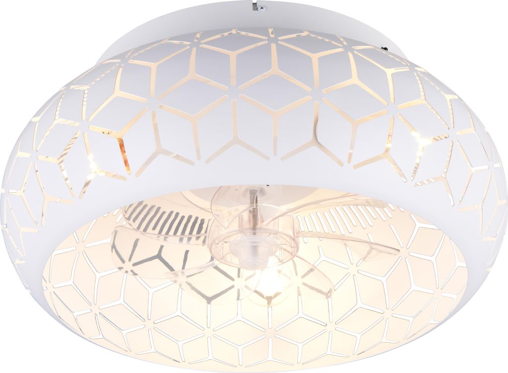 Reality Leuchten stropný ventilátor BIDAR DH 50x22 cm biely Obrázok produktu 