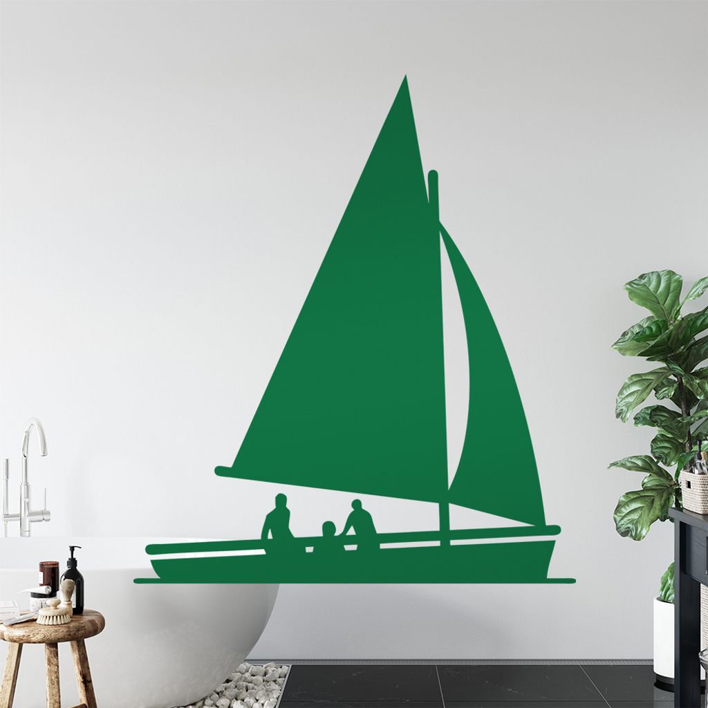 Segeln Boot Figur fahren Wandtattoo Wandaufkleber Wall Sticker - Dekoration, Küche, Wohnzimmer, Schlafzimmer, Badezimmer