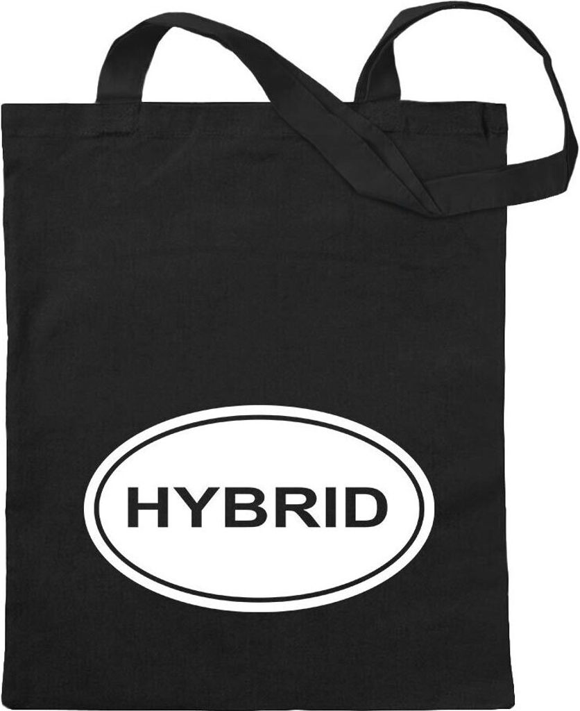 Kiwistar - Baumwolltasche - schwarz - Hybrid - Tragetasche Stoffbeutel Umhängetasche Langer Henkel