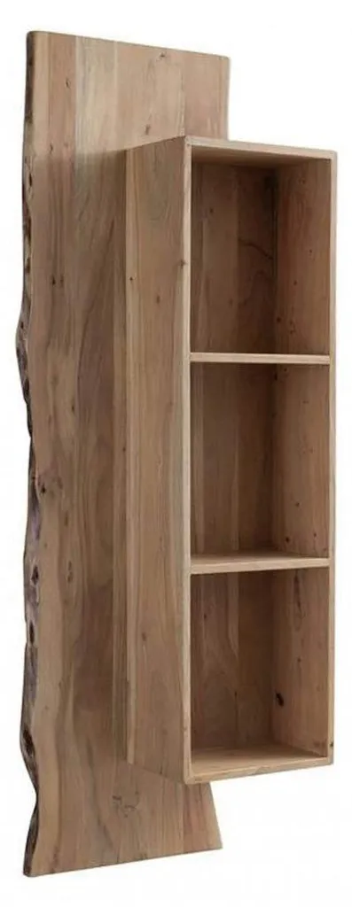 Petit meuble de rangement design en acacia à 3 niveaux de bois