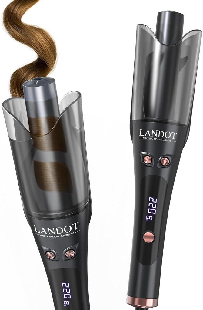 25mm Automatischer Rotierender Lockenstab - Für Beach Waves und Natürliche Locken, mit 8 Temperaturstufen (150-220°C) & Doppel-Rotationssystem