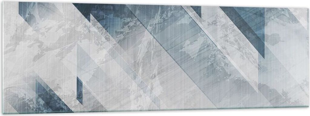 Bilder auf glas - Einteilig - Blau Weiß Figuren - 160x50cm - Glasbilder - Wandbilder - Bilder - zum Aufhängen bereit - Wanddekoration aus Glas - ...