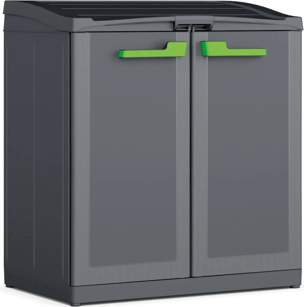 Keter Moby Compact Armoire de Recyclage Gris Graphite avec 2 Collecteurs
