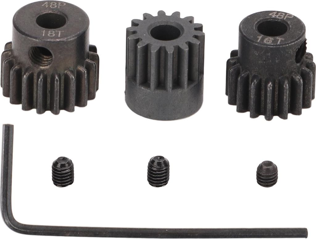 3-teiliges RC-Motorritzelgetriebe 48P 14T 16T 18T Rostfreies Pulvermetallurgie-Set für 1/10 3,175 mm