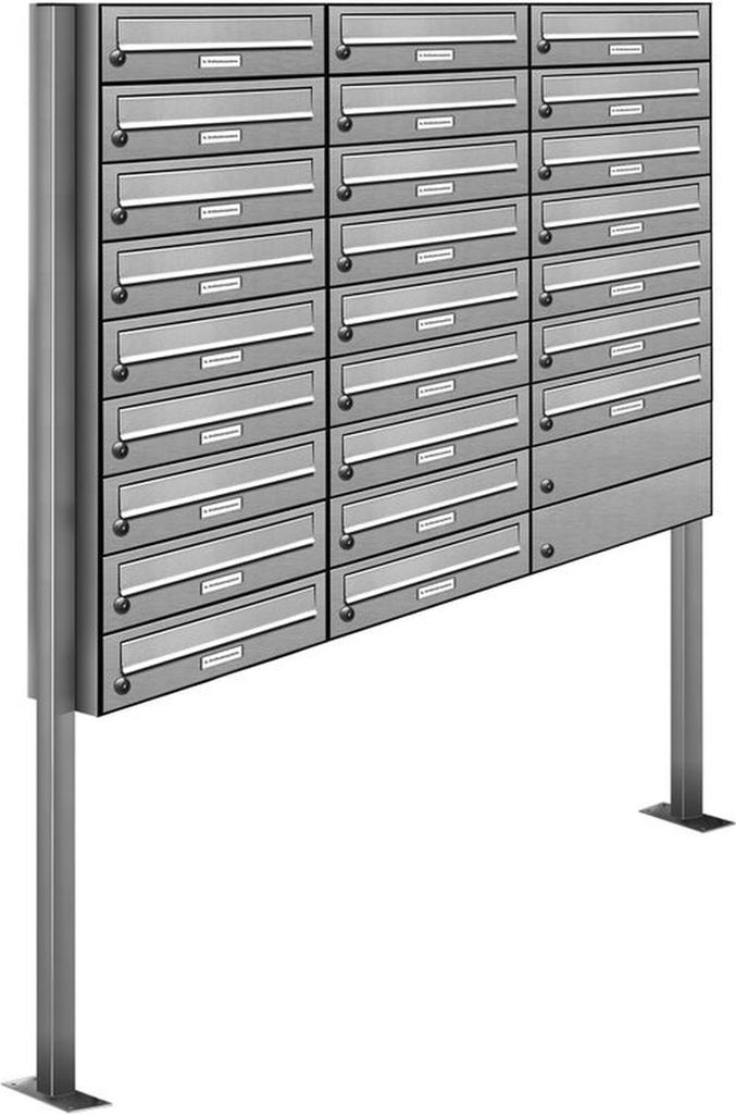 25er V2A Edelstahl Standbriefkasten Anlage Freistehend