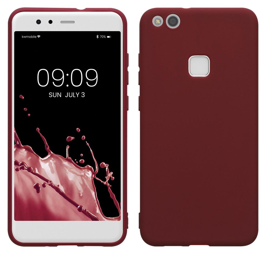 kwmobile Handyhülle für Huawei P10 Lite Hülle - TPU Case - Kabelloses Laden - Schutzhülle Cover in Bordeaux Violett