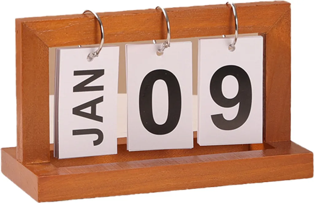 Calendario Infinito in Legno Naturale Marrone - Scelta Sostenibile