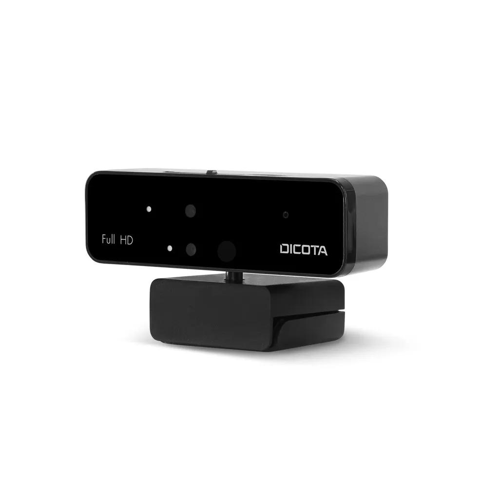 Dicota Webcam PRO Face Recognition Full HD Noire pour Windows Hello