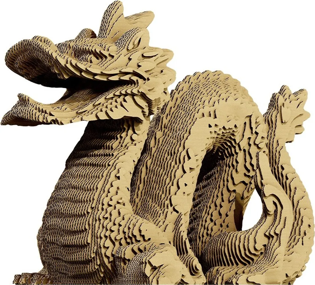 Casse-tête 3D Dragon en carton recyclé - Modèle XL Mythologique