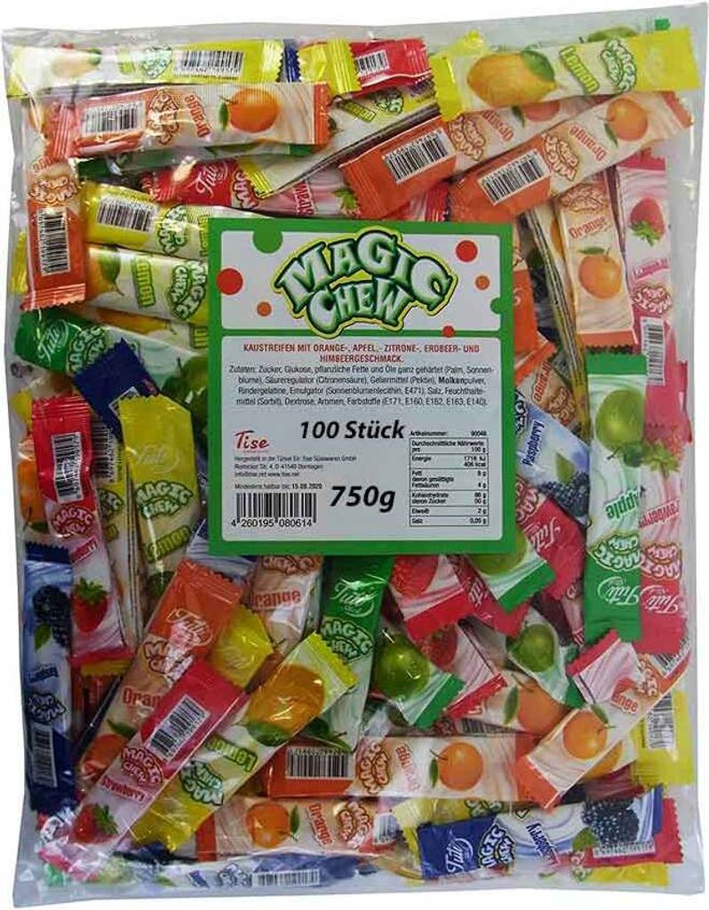 Magic Chew Kaustreifen Wurfmaterial Karneval Fasching 100 Stück 750g