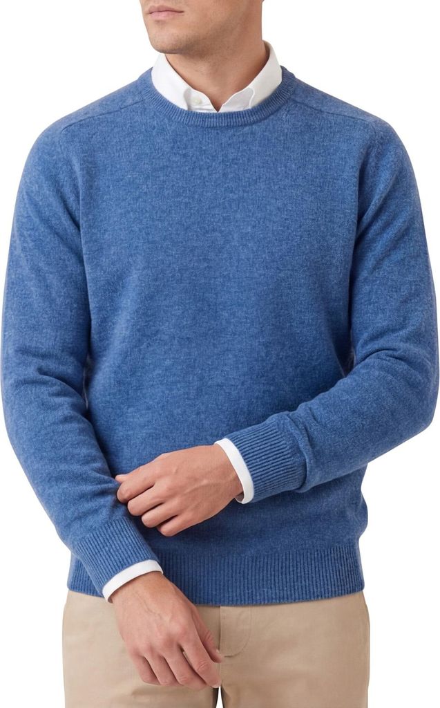 Alan Paine Pullover Denimblau Dorset Wolle