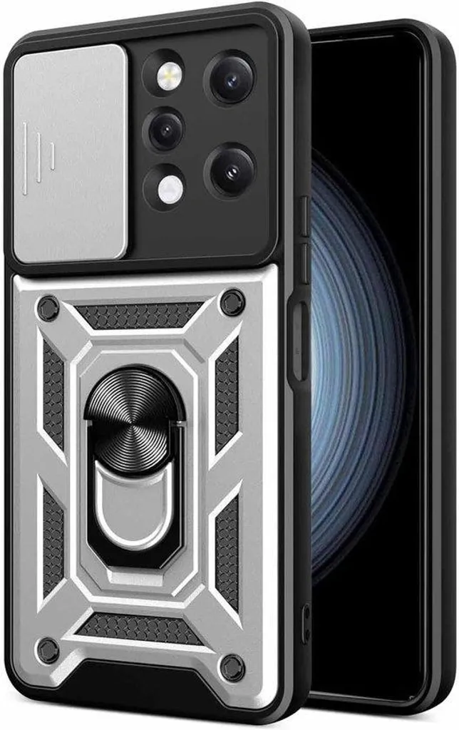 Support smartphone argenté pour vidéo et visio avec béquille 360°