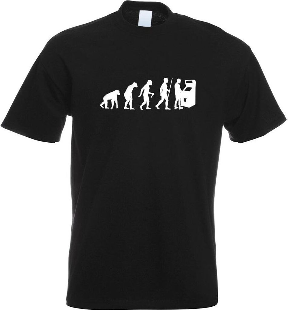 Kiwistar - T-Shirt - schwarz - Spielautomat Evolution Motiv Bedruckt Funshirt Design Print - mit Motiv Bedruckt - Funshirt Design - Sport - Freizei...