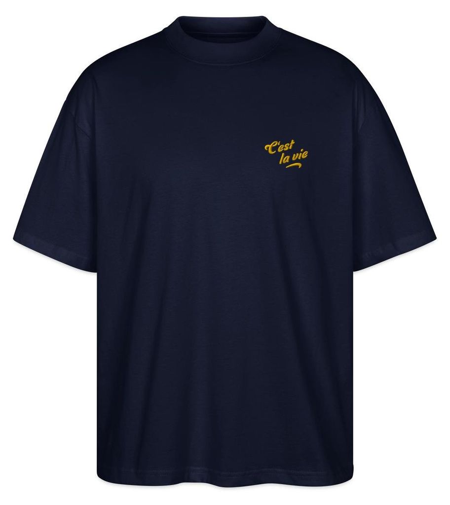 Spreadshirt C'est La Vie Stick-Motiv Oversize Uni T-Shirt, XXL, Navy